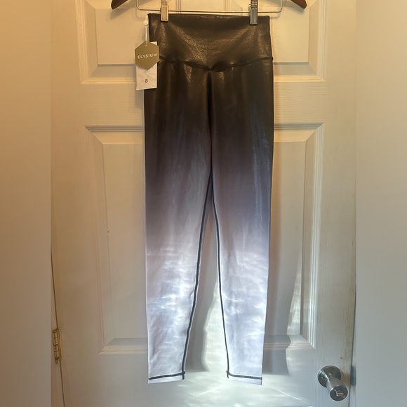 NWT Elysium BuffBunny Collection Sparkle Black and White Ombré Athletic leggings - Picture 2 of 7